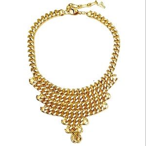 PASSIANA Gold Chain Bib Statement Necklace